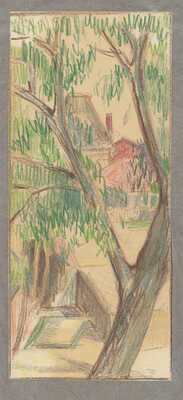 Баснина-Верхоланцева Анна Николаевна. Лот из пяти рисунков из серии «Виды из окна квартиры в Полтаве»